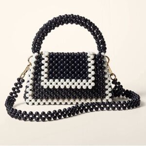 Kate Spade x Target Elegant Black and White Beaded Handbag
